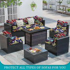 12 Pcs Stretch Patio Cushion Covers, Outdoor Couch Covers Replacement, Outdoor - Image 4