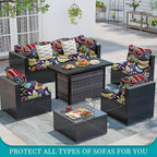 14 Pcs Stretch Patio Cushion Covers, Outdoor Couch Covers Replacement, Outdoor - Image 4