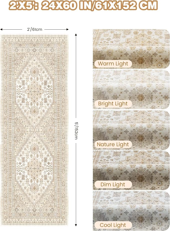 2x5 Rug Runner Washable for Entryway, Soft Bathroom Rugs - Image 2