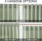 Nanspring Mist Sage Linen Curtains 108 Inches Long - Image 2