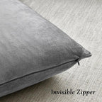 GIGIZAZA 22x22 Velvet Pillow Covers Set of 2, Dark Grey Throw Pillows Modern - Image 4