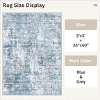 3x5 Rug, Small Area for Kitchen, Machine Washable Non-Slip Throw Rug, Vintage - Image 5