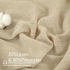 LAMIT Semi Sheer Linen Curtains 54 Inch Length 2 Panels, Light Filtering Panels - Image 2