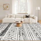 Nakagishi Black Rug for Living Room: 8x10 Washable Boho Large Neutral Soft - Image 4
