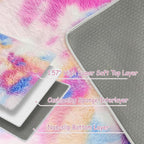 Small Fluffy Colorful Rug for Bedroom Girls 2x3 Mini Kawaii Rainbow Tie Dye - Image 5