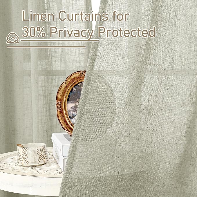 LAMIT 40 Inch Length Linen Curtains - Image 5