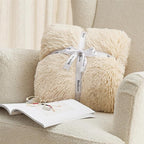 Bedsure GentleSoft Fluffy Beige Blankets Queen Size - Image 7