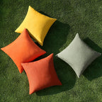 MIULEE Pack of 4 Decorative Outdoor Throw Pillow Covers Linen Waterproof Pillow - Image 4