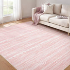 Nakagishi Pink Rugs for Bedroom Girls: 5x7 Washable Boho Large Neutral Area Rug by NakagishiAreaRug