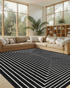 Latte&Fog 9x12 Area Rug for Living Room, Extra Large Black Modern Abstract - Image 4