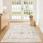 Madane 3x5 Area Rugs for Entryway, Washable Vintage Low Pile Non-Slip Throw by Madane