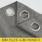 NICETOWN Grizzle Gray Vintage Linen 100% Blackout Curtains - Image 7
