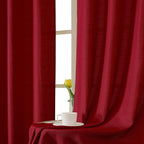 Chyhomenyc Red Valance for Windows, Light Filtering Faux Linen Textured Small - Image 7
