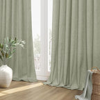 Sage Green 100% Blackout Linen Curtains 72 Inch Length 2 Panels Set - Image 8