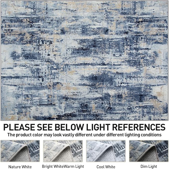 8x10 Area Rugs Washable Rug: Large Modern Abstract Living Room Rug Soft - Image 6