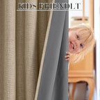 RYB HOME Burlap 100% Blackout Linen Curtains 72 inch Long, Thermal Insulated & - Image 5