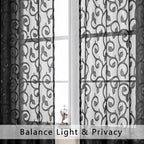 OWENIE Furman Sheer Black Curtains 90 inches Long - Image 3