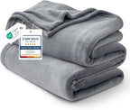 Bedsure GentleSoft Fleece Bed Blankets Queen Size Grey by BEDSURE