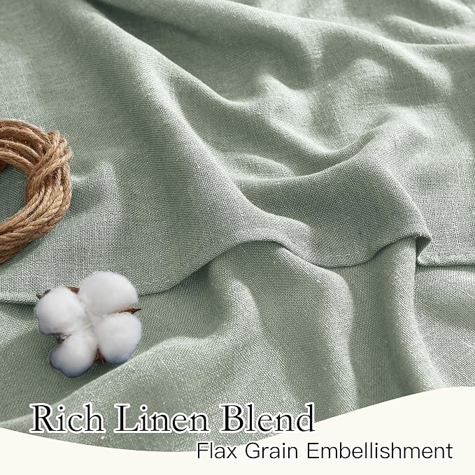 RYB HOME Cafe Curtains 24 inches Length, Linen Sheer Short Curtains - Image 4