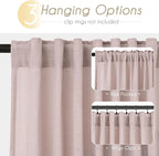 Blush Pink Curtains for Living Room Back Tab Modern Farmhouse Semi Sheer - Image 2