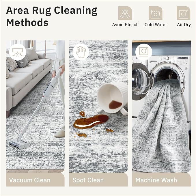 Washable Area Rug 8x12, Large Soft Rugs - Image 9