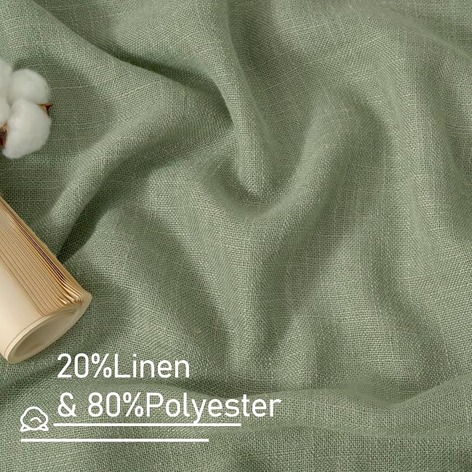 LAMIT Small Linen Curtains 2 Panels Set - Image 3