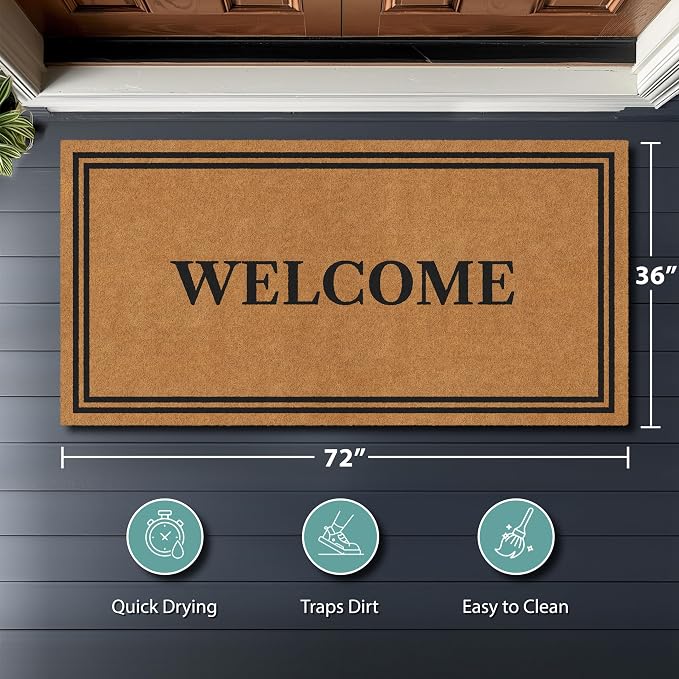 Barnyard Designs Natural Coco Coir Heavy Duty Backing Doormat - Image 8