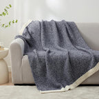 Snuggle Sac Super Soft & Reversible Heather Navy Throw - Image 7