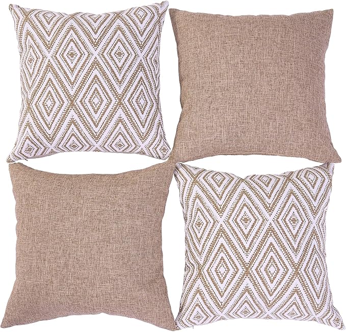 HPUK Decorative Throw Pillow Covers Set of 4 Couch Pillows Linen Cushion Cover - Image 2