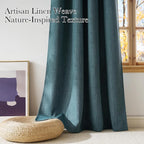 NICETOWN Short Greyish Blue Blackout Curtains 63 inches Long - Image 3