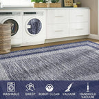 GarveeHome 9x12 Large Modern Navy Blue Area Rug Distressed Bordered Soft Non - Image 6