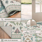 Washable Sage Green Large Entryway Rug, 3x4 Area Rugs - Image 5