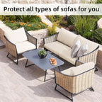 8Pcs Stretch Patio Cushion Covers, Outdoor Couch Covers Replacement, Outdoor - Image 4