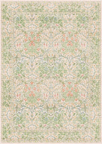 Hazo Haus Beige Green Bedroom Rug 5x7 Area Rug - Image 2
