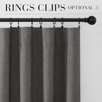 RYB HOME Grey 100% Blackout Curtains 63 inch Long, Light Blacking & Thermal - Image 8