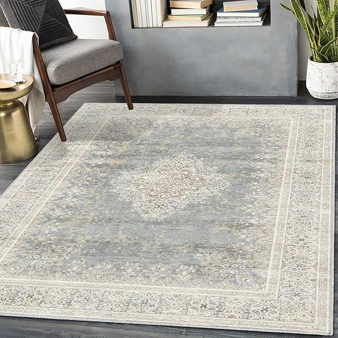 5x7 Area Rugs for Living Room, Non Slip Indoor Boho Area Rug Carpet Home Décor - Image 4