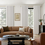 Guken 90 Inch Long Natural 100% Blackout Linen Curtains - Image 8