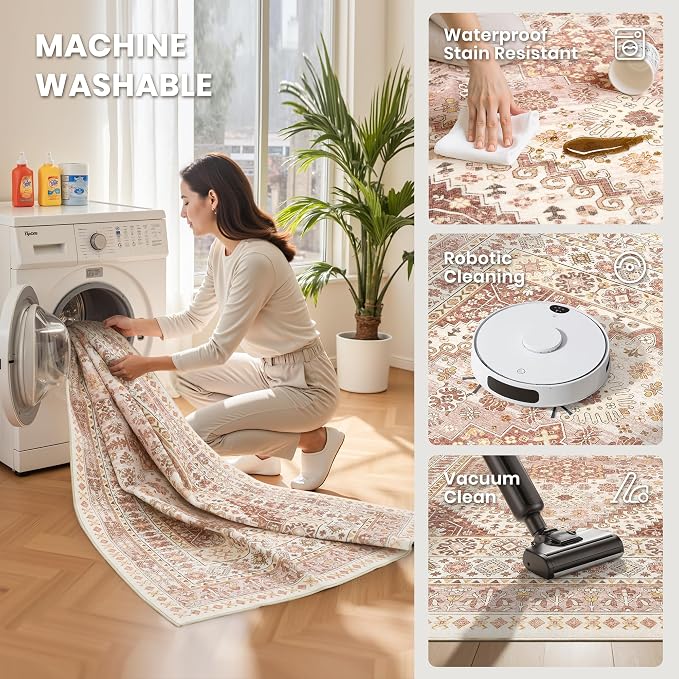zesthome 9x12 Area Rugs for Living Room, Non-Slip Backing Washable Rugs - Image 5