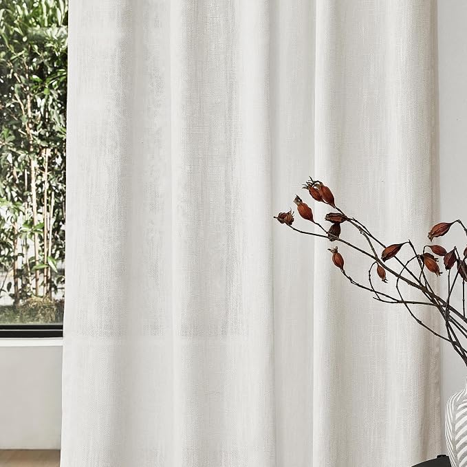 MYSKY HOME Extra Long Curtains for Living Room, Soft Cotton Fabric Boho Window - Image 4