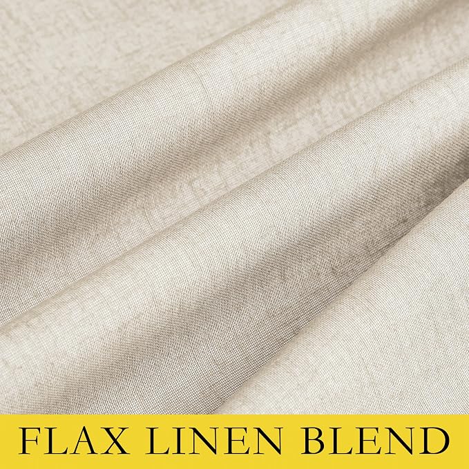 NICETOWN 100% Blackout Linen Texture Curtains 90 inches Long, 2 Panels - Image 8