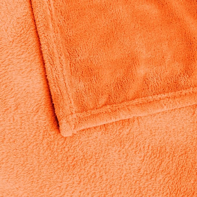 BEDELITE Fleece Blanket Twin Size Orange Throw Blanket - Image 6