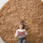 OLANLY Khaki Round Rugs for Bedroom by OLANLY