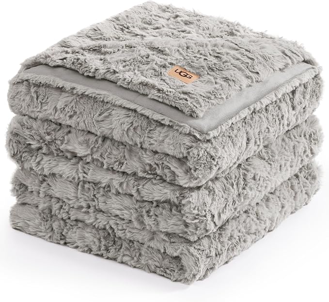 UGG Adalee Faux Fur King Size Blanket, Warm Cozy Blanket, Extra Large Throw by UGG
