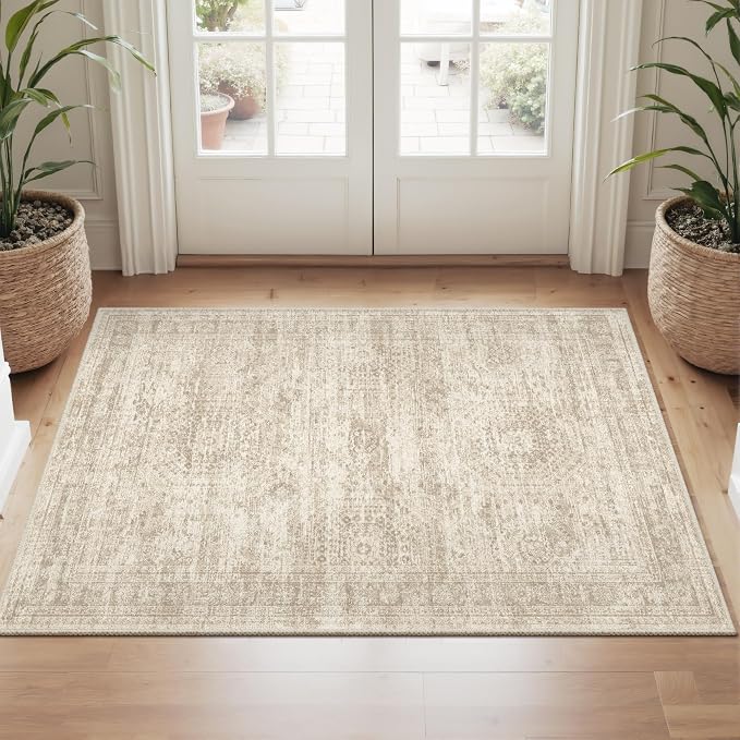 2x3 Washable Rugs for Kitchen, Powder Room Small Area Rug Non-Slip Vintage Low - Image 8