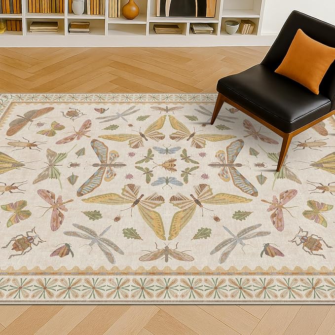 Floral 4x6 Rugs for Small Living Room by HazoHaus