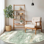Round Rugs 8FT for Living Room Bedroom, Modern Abstract Machine Washable Circle - Image 2