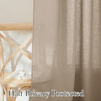 RYB HOME Semi Sheer Linen Blend Curtains - Image 5