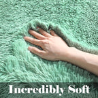 ONASAR Sage Green Rugs for Living Room Bedroom, 5x8 Fluffy Bedside Area Rug - Image 2