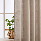 MIULEE Taupe Linen Curtains 96 Inch Long - Image 5