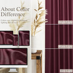 Burgundy Linen Curtains 90 Inch Long 2 Panels Set - Image 3